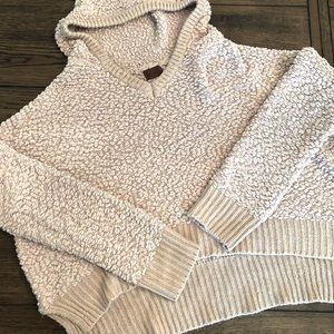 POL Clothing Hooded Popcorn Sweater